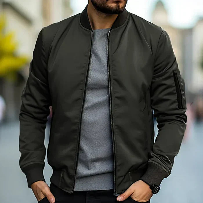 Blouson Bomber Léger avec Col Côtelé pour Homme | Idéal pour les Loisirs