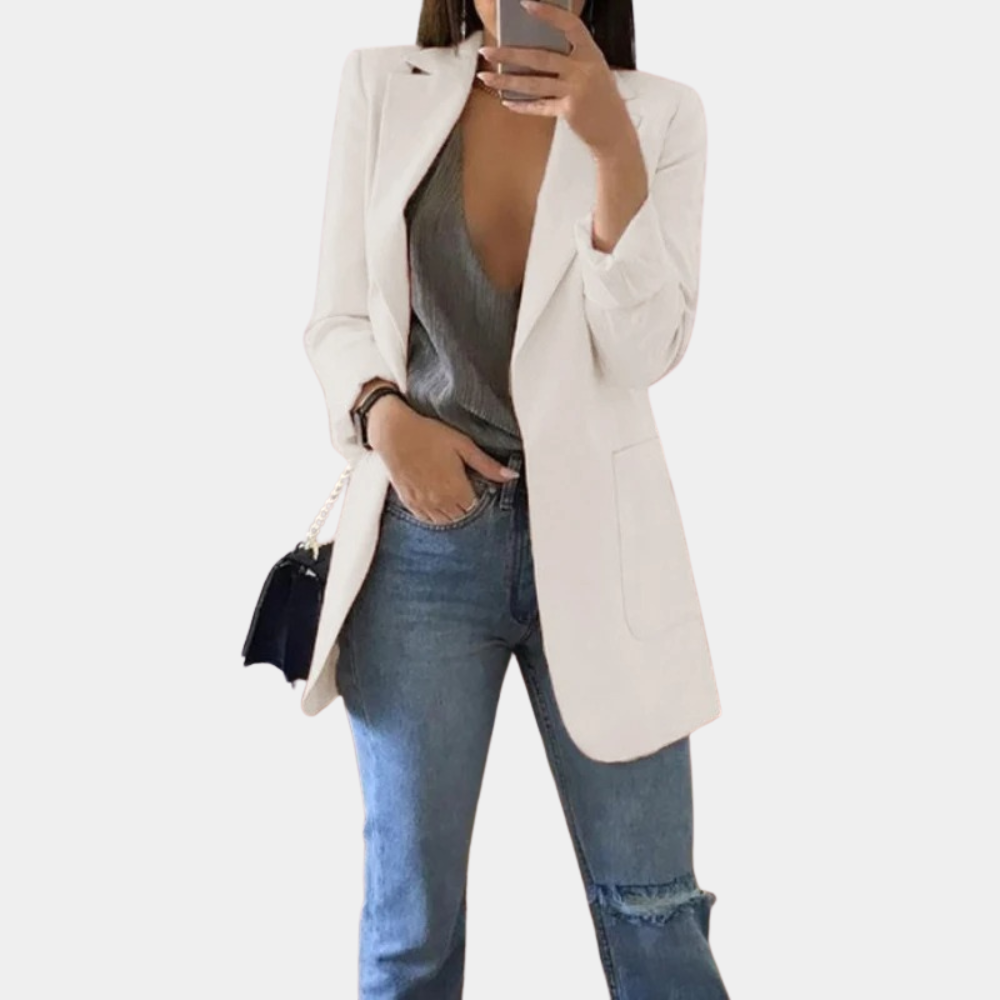 Blazer Long avec Fermeture à Boutons pour Femme | Idéal pour le Bureau ou les Loisirs