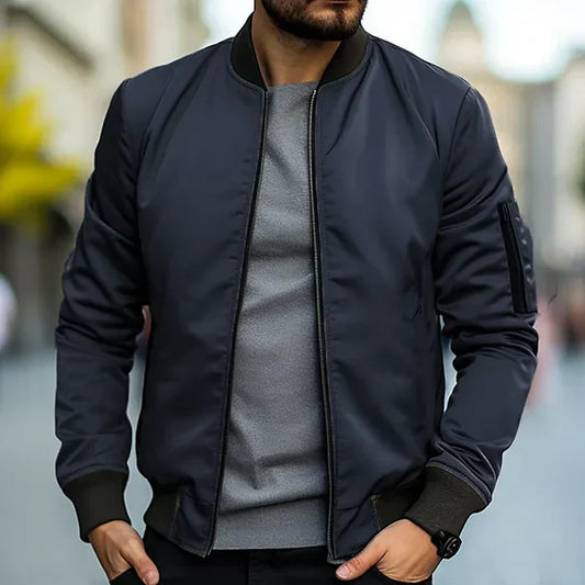 Blouson Bomber Léger avec Col Côtelé pour Homme | Idéal pour les Loisirs