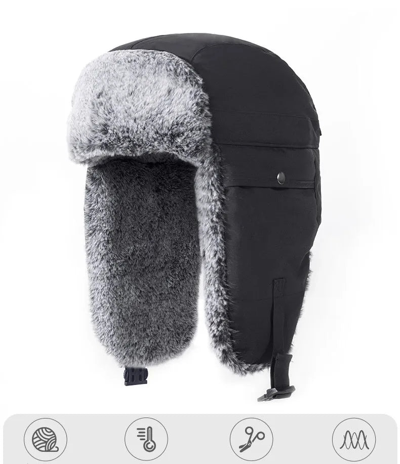 Bonnet d’Hiver avec Cache-Oreilles et Taille Réglable pour Adultes | Idéal pour les Activités Extérieures