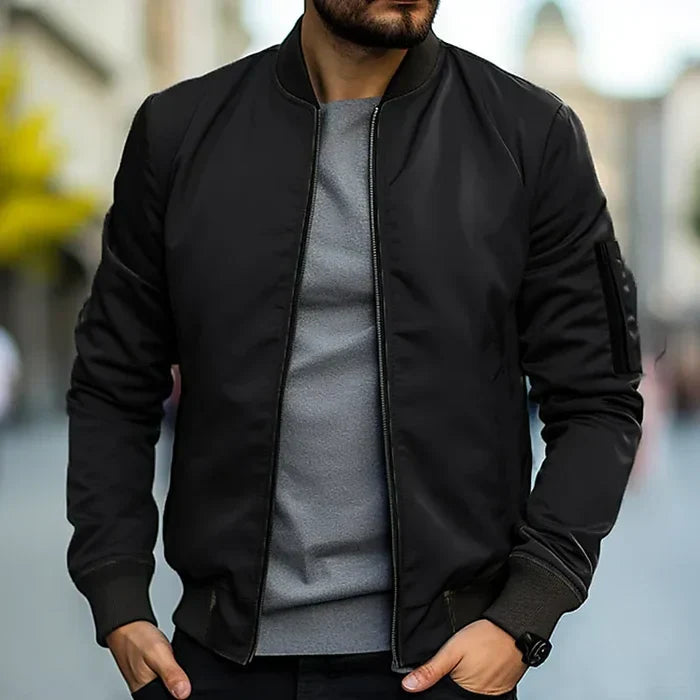 Blouson Bomber Léger avec Col Côtelé pour Homme | Idéal pour les Loisirs
