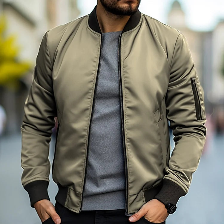 Blouson Bomber avec Col Côtelé pour Homme | Idéal pour un Usage Quotidien