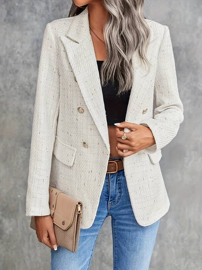 Blazer à Manches Longues avec Col à Revers pour Femme | Idéal pour les Tenues Professionnelles ou Décontractées