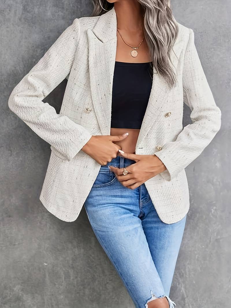 Blazer à Manches Longues avec Col à Revers pour Femme | Idéal pour les Tenues Professionnelles ou Décontractées