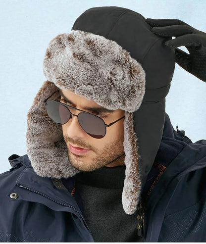 Bonnet d’Hiver avec Cache-Oreilles et Taille Réglable pour Adultes | Idéal pour les Activités Extérieures