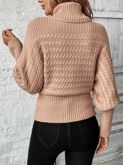 Col Roulé à Manches Longues avec Revers pour Femmes | Idéal pour l’Hiver et l’Automne