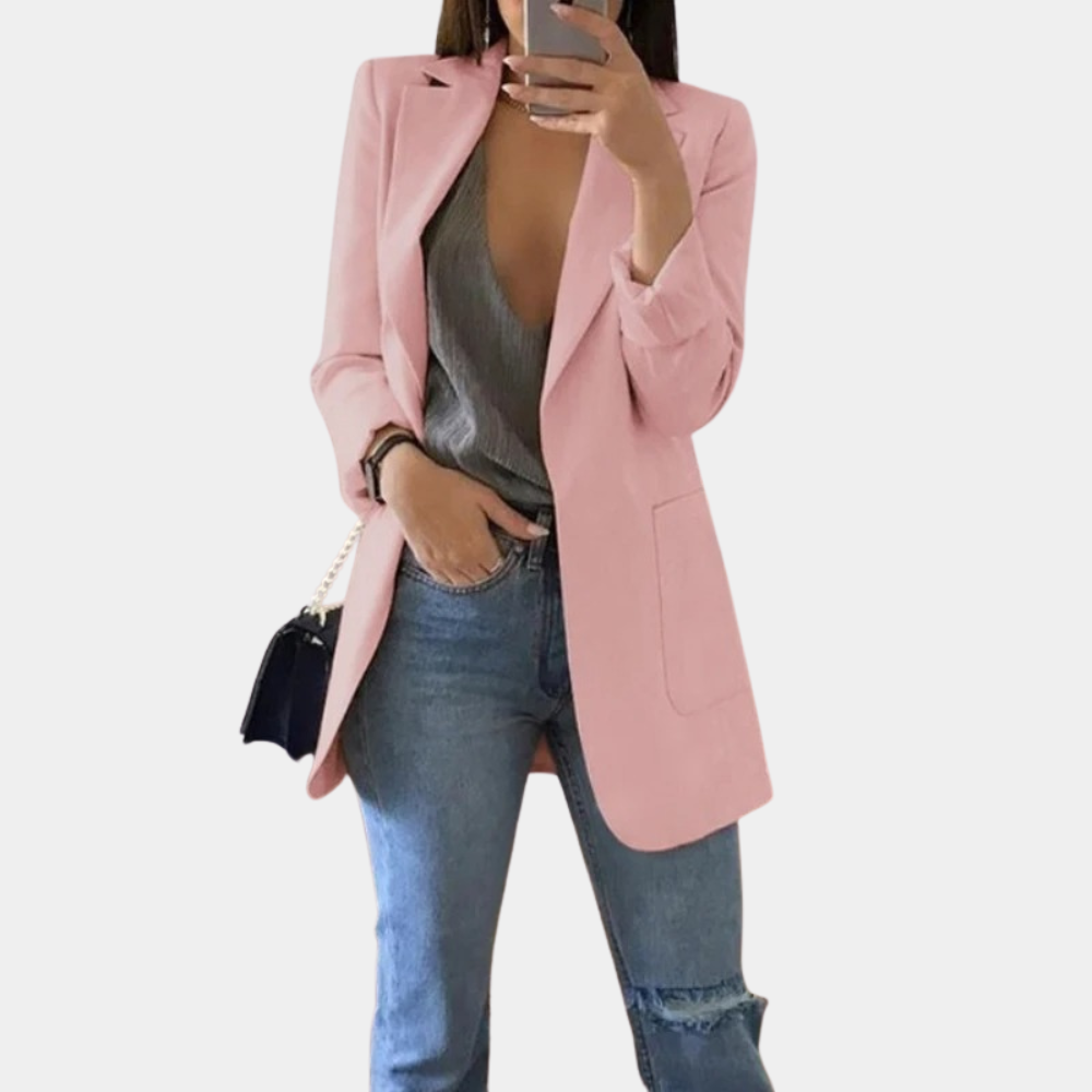 Blazer Long avec Fermeture à Boutons pour Femme | Idéal pour le Bureau ou les Loisirs