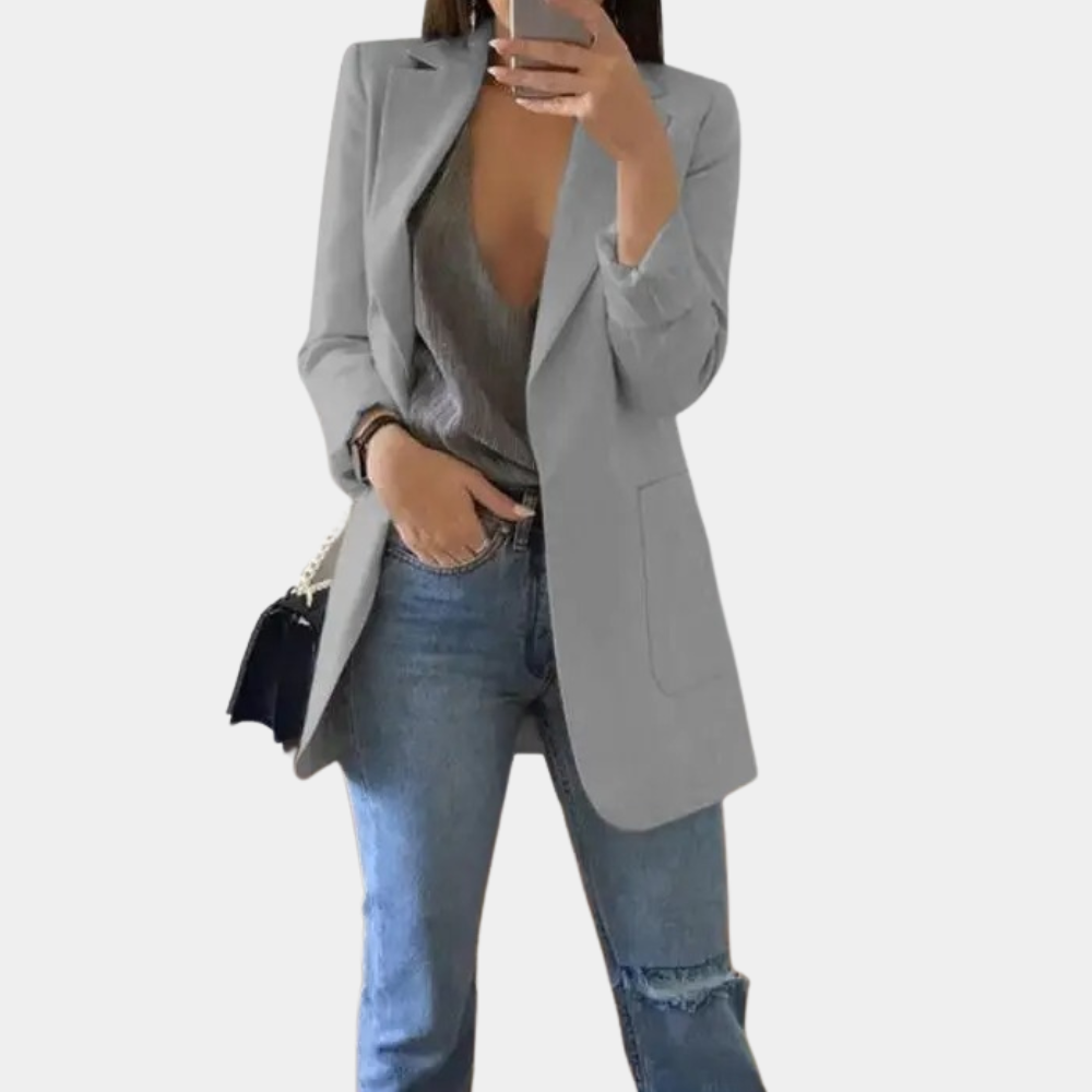 Blazer Long avec Fermeture à Boutons pour Femme | Idéal pour le Bureau ou les Loisirs