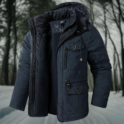 Manteau Long avec Capuche et Fermeture Zippée pour Hommes | Idéal pour l'Hiver