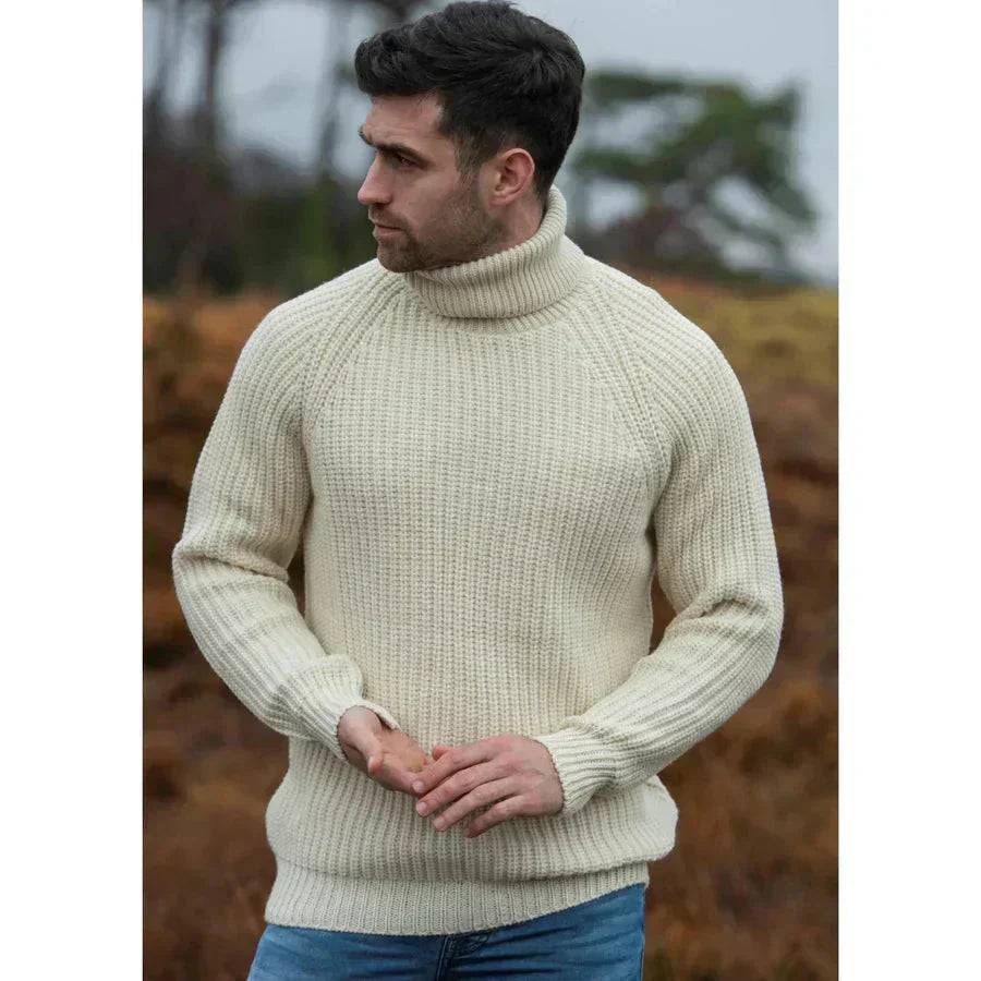 Pull à Col Montant à Coupe Régulière pour Homme | Idéal pour l’Automne et l’Hiver