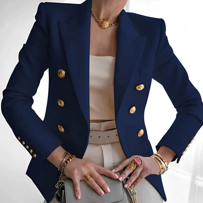 Blazer à Boutonnage Simple avec Épaules Structurées pour Femme | Idéal pour les Occasions Formelles et Professionnelles