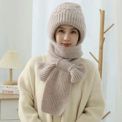 Bonnet avec Écharpe Intégrée pour Adultes | Idéal pour L’Hiver