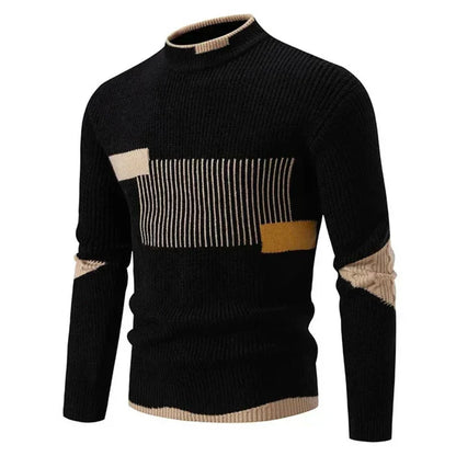 Pull à Col Montant pour Homme avec Motif Géométrique | Idéal pour l’Hiver