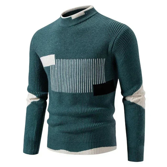 Pull à Col Montant pour Homme avec Motif Géométrique | Idéal pour l’Hiver