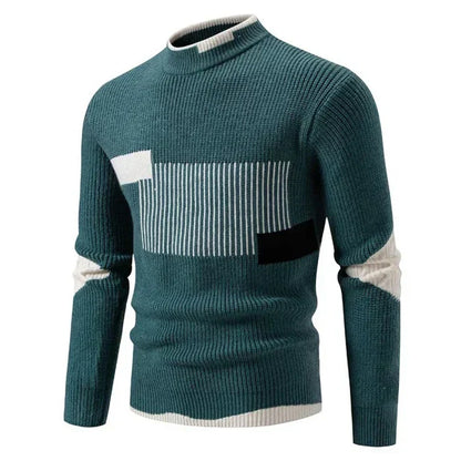 Pull à Col Montant pour Homme avec Motif Géométrique | Idéal pour l’Hiver