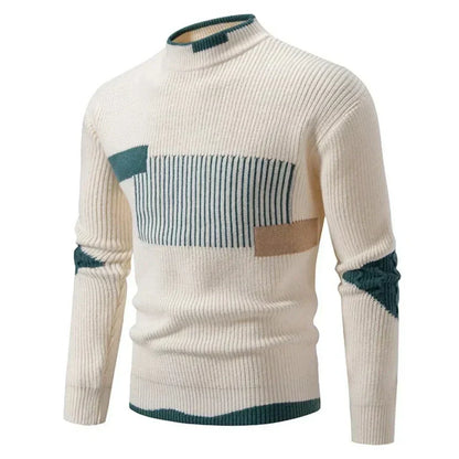 Pull à Col Montant pour Homme avec Motif Géométrique | Idéal pour l’Hiver